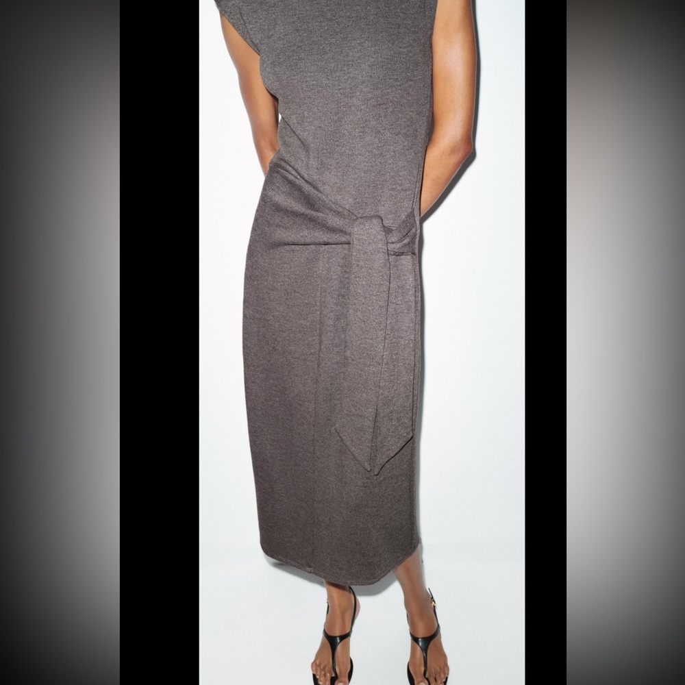 NWT Zara Soft Knotted Dress - Picture 5 of 13
